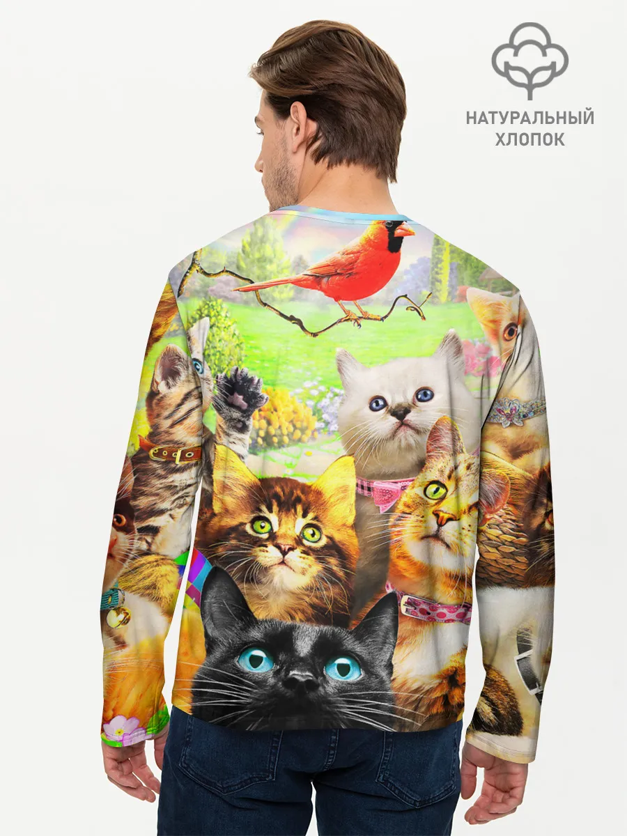 Мужской лонгслив базовый / КОТЫ