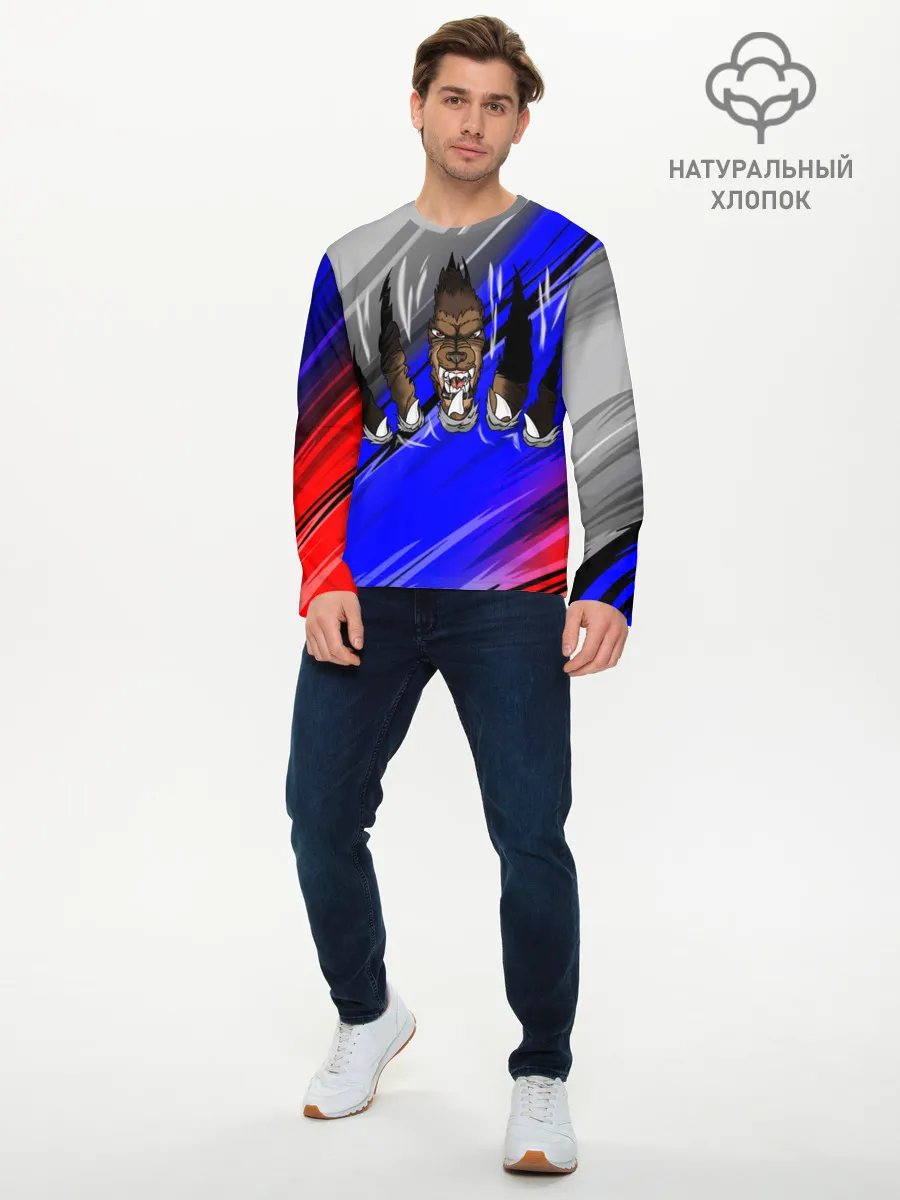 Мужской лонгслив базовый / Русский Медведь