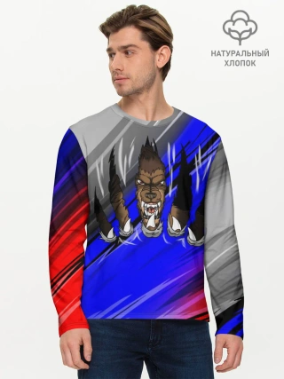 Мужской лонгслив базовый / Русский Медведь
