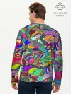 Мужской лонгслив базовый / Дудлы узор разноцветный хиппи