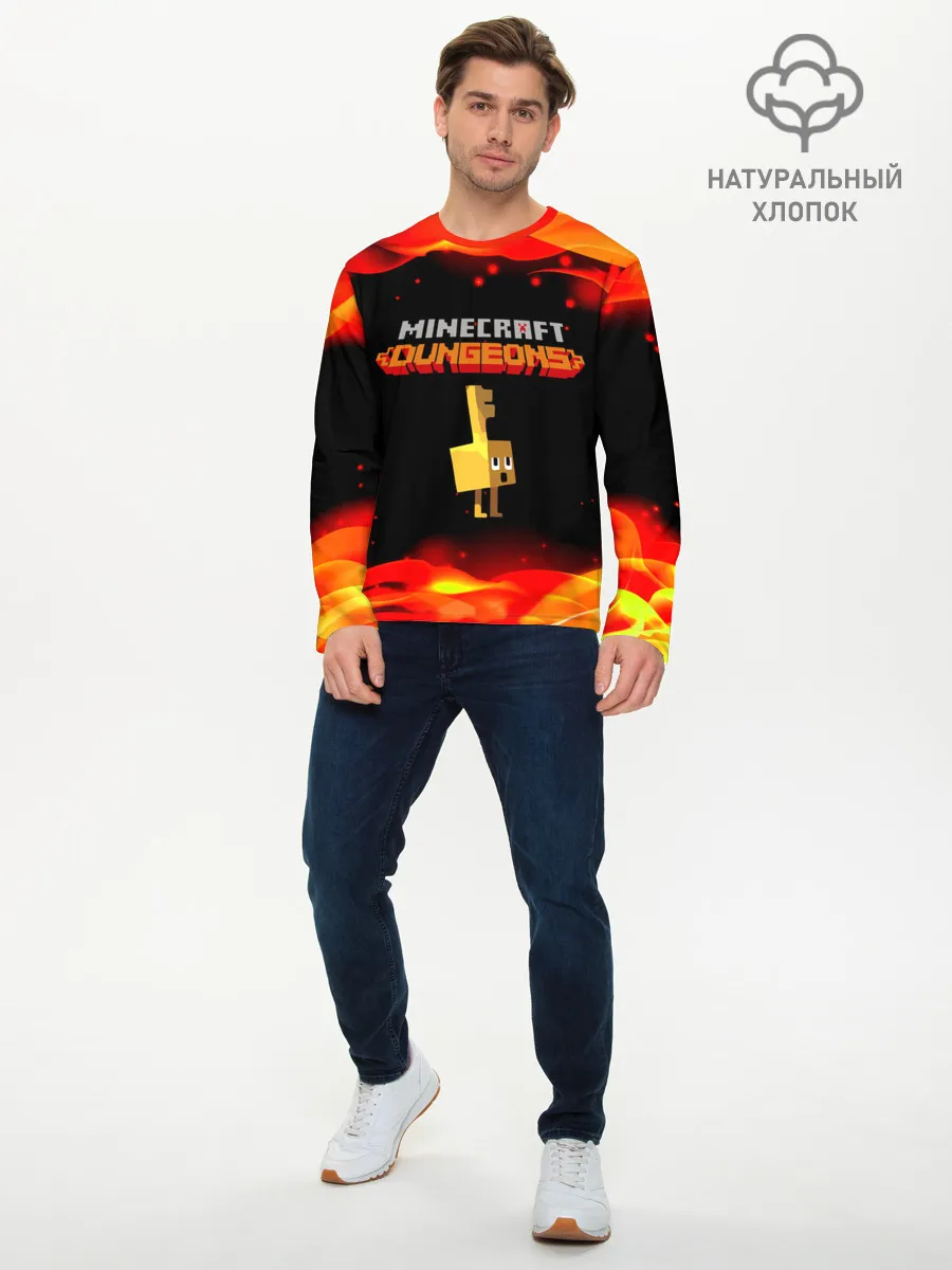 Мужской лонгслив базовый / Майнкрафт Подземелья