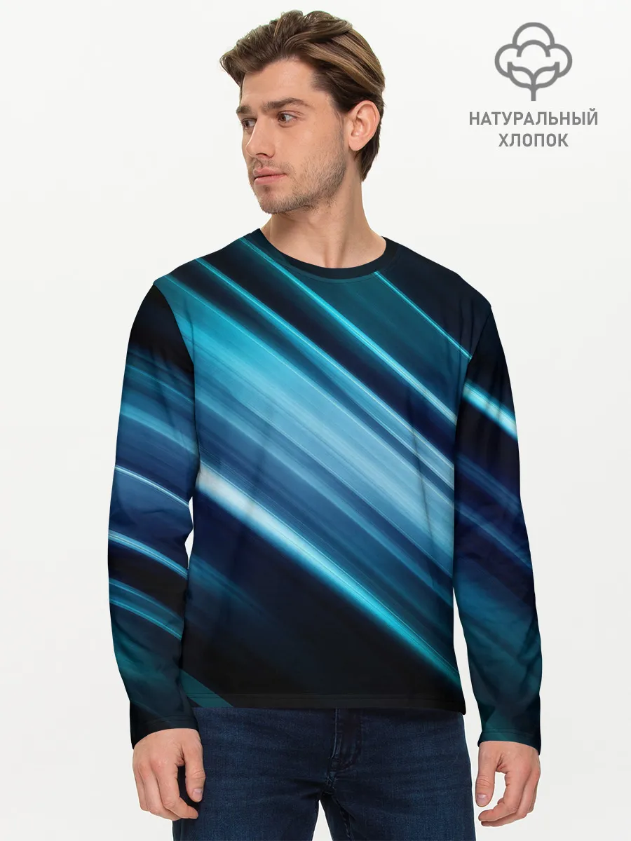 Мужской лонгслив базовый / GEOMETRY STRIPES