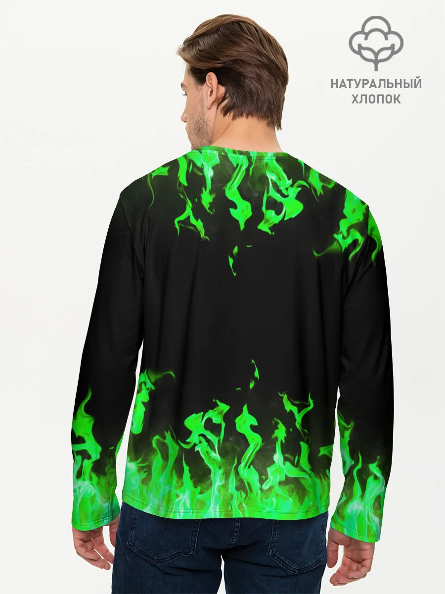 Мужской лонгслив базовый / GREEN FIRE | ОГОНЬ