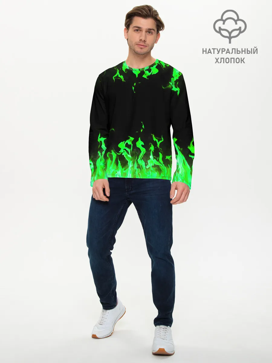 Мужской лонгслив базовый / GREEN FIRE | ОГОНЬ