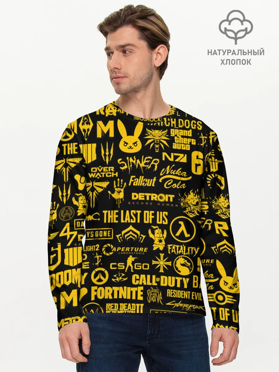 Мужской лонгслив базовый / ЛОГОТИПЫ ИГР