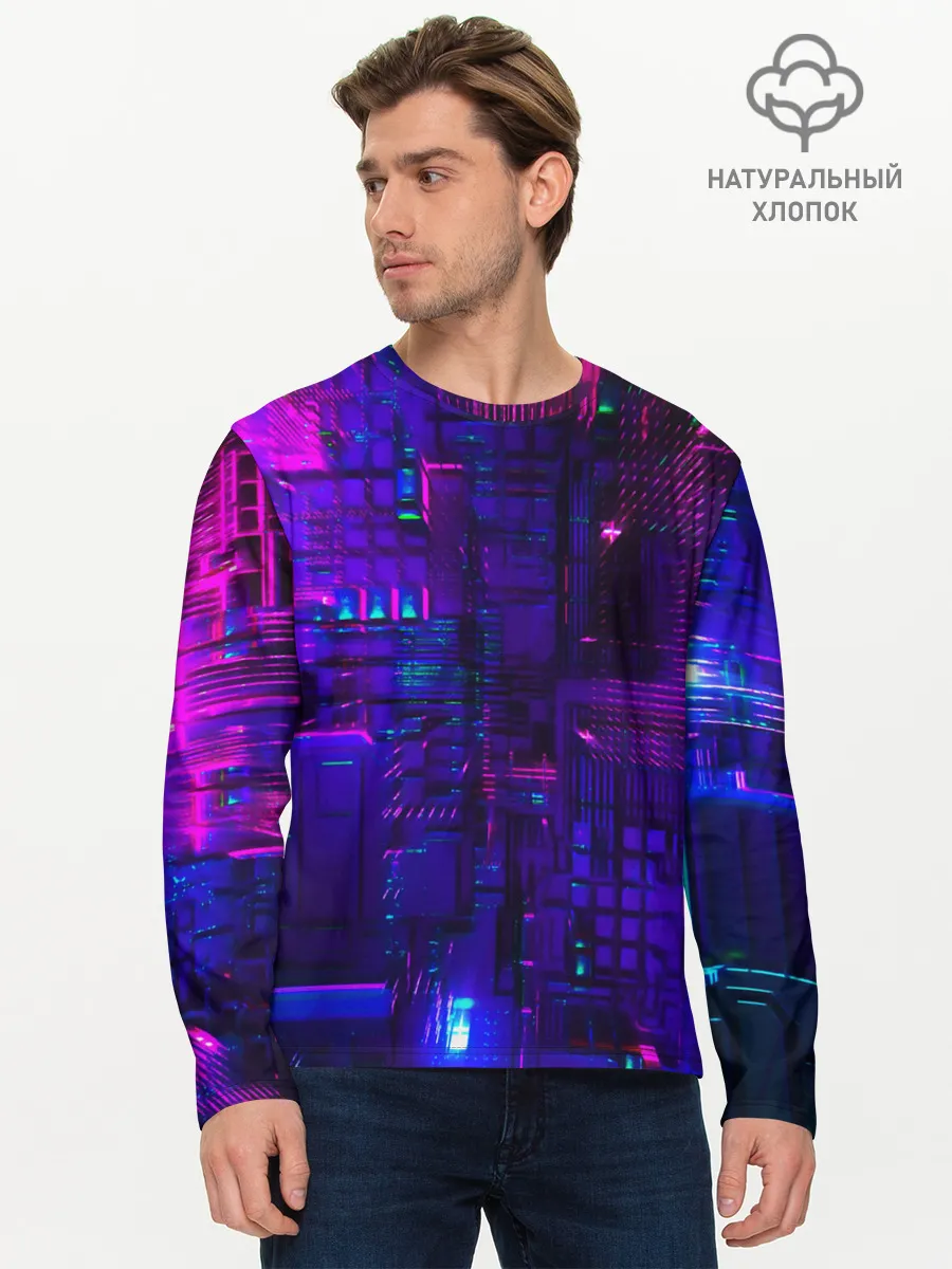 Мужской лонгслив базовый / NEON CUBES