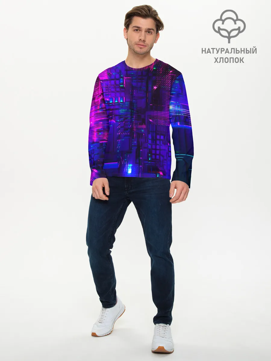 Мужской лонгслив базовый / NEON CUBES