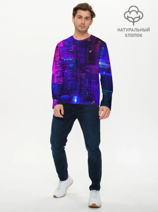Мужской лонгслив базовый / NEON CUBES