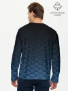 Мужской лонгслив базовый / Узор круги темный синий