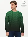 Мужской лонгслив базовый / Узор зеленая чешуя дракон