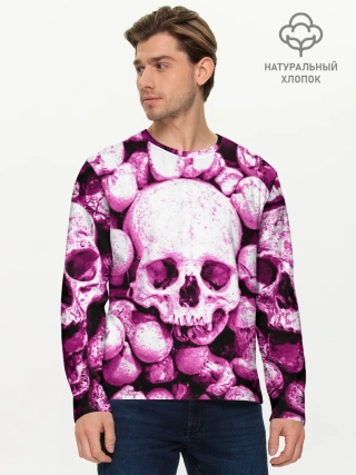 Мужской лонгслив базовый / череп