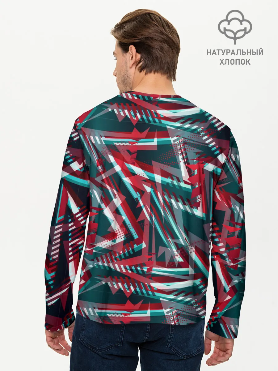 Мужской лонгслив базовый / Glitch микс