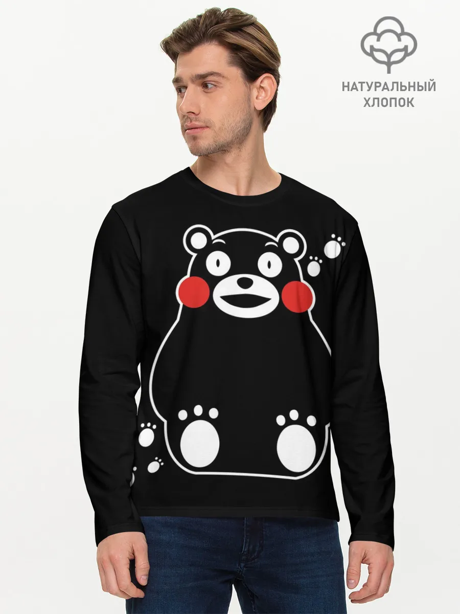 Мужской лонгслив базовый / Kumamon сидит