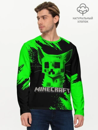 Мужской лонгслив базовый / MINECRAFT CREEPER CAT