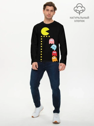 Мужской лонгслив базовый / Pac-man
