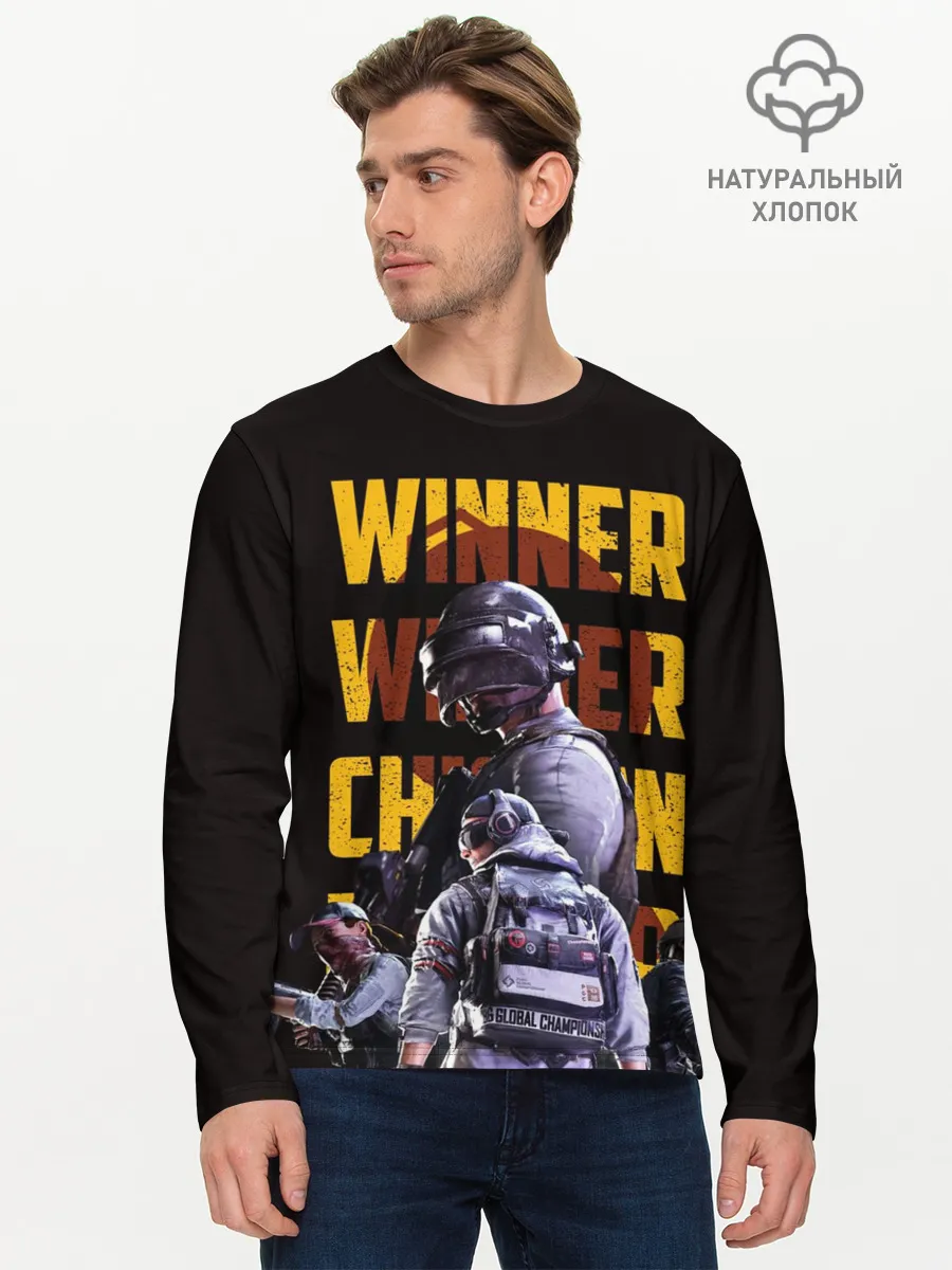 Мужской лонгслив базовый / PUBG | Winner Chicken