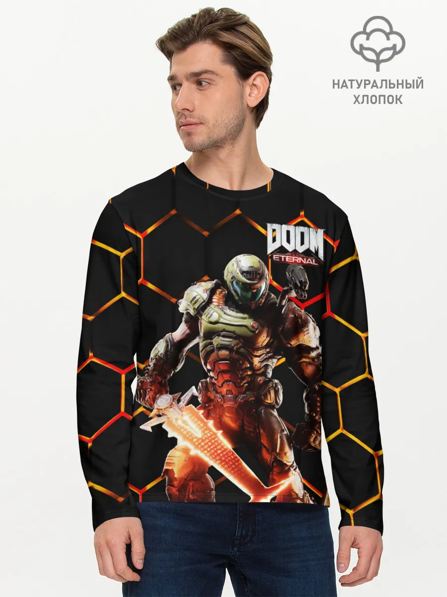 Мужской лонгслив базовый / DOOM | Броня