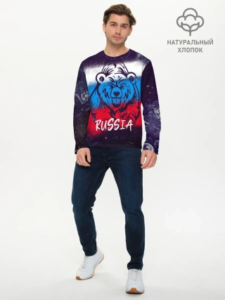 Мужской лонгслив базовый / Russia Bear