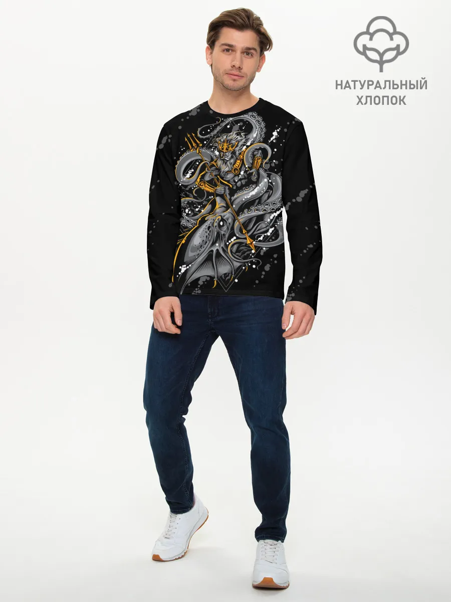 Мужской лонгслив базовый / Сражение Зевса