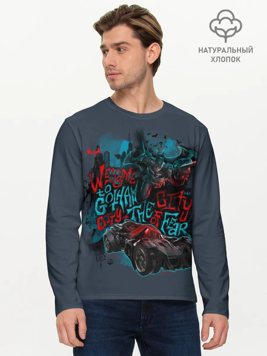 Мужской лонгслив базовый / Batman: Arkham Knight