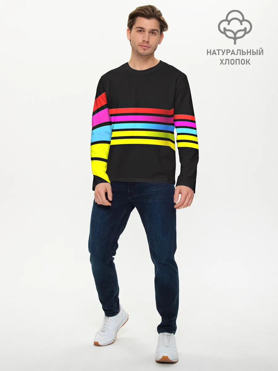 Мужской лонгслив базовый / NEON GEOMETRY