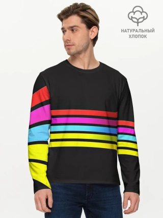 Мужской лонгслив базовый / NEON GEOMETRY