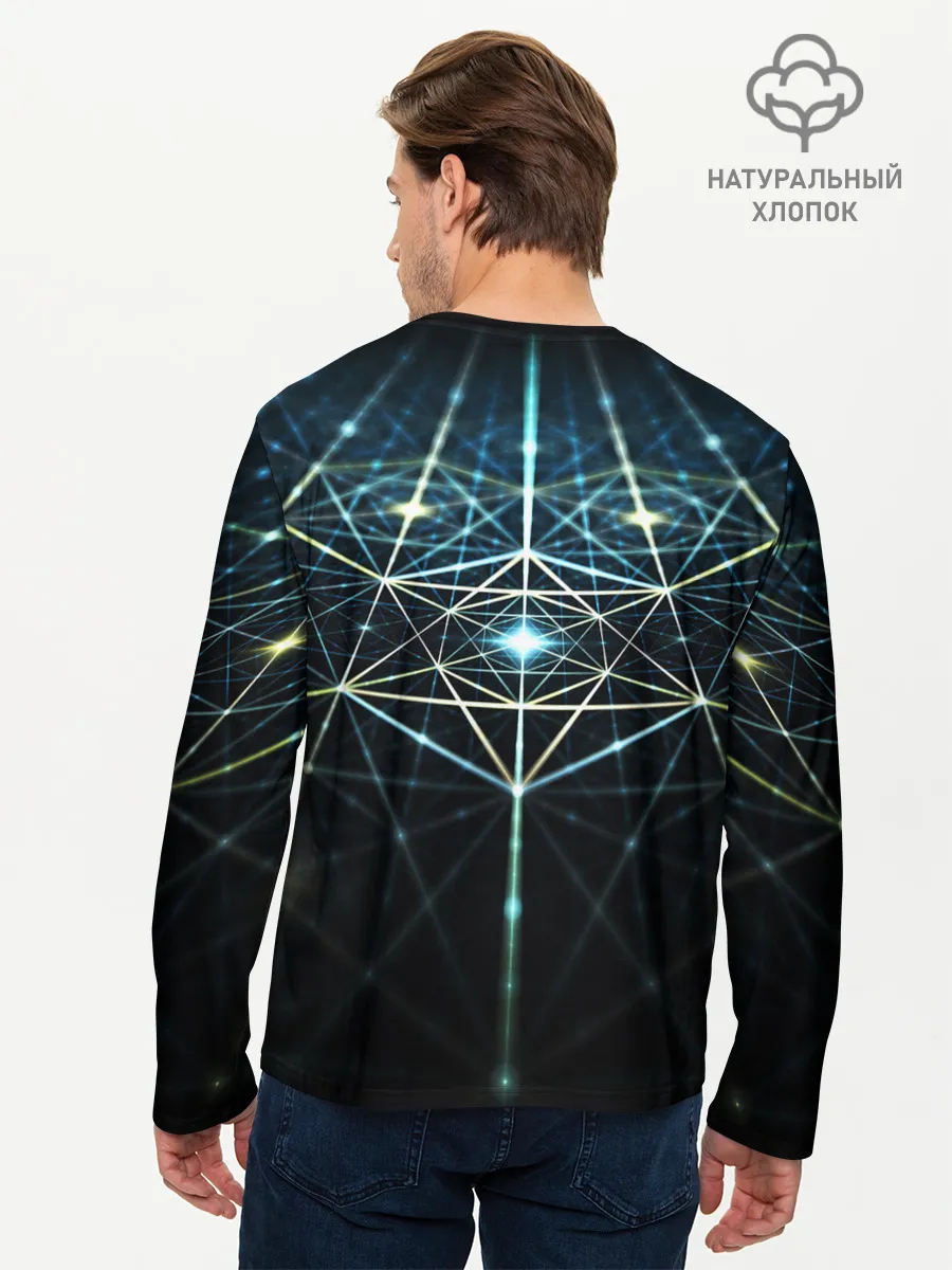 Мужской лонгслив базовый / CYBERWORLD ABSTRACT
