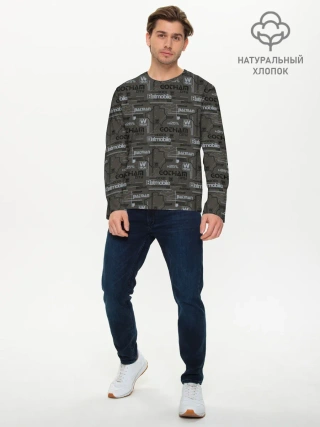 Мужской лонгслив базовый / Gotham City pattern