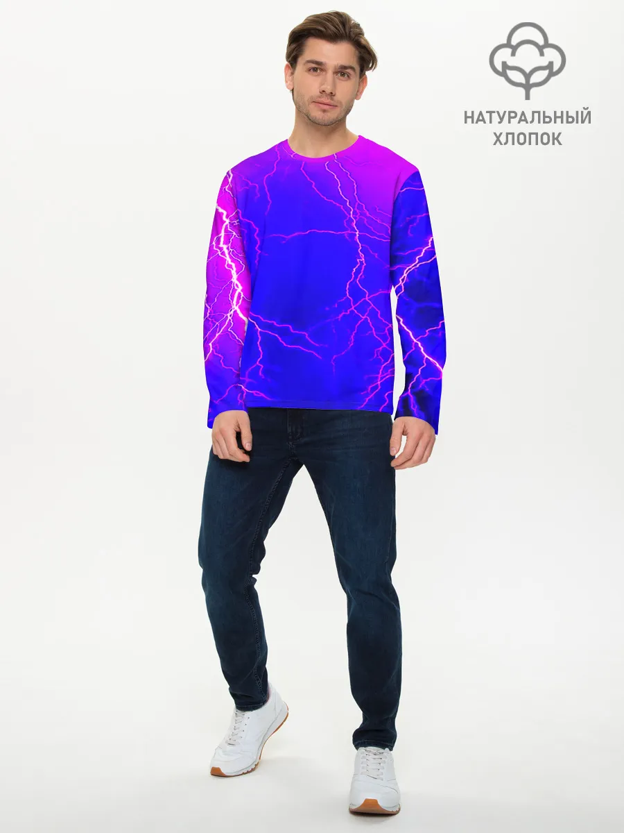 Мужской лонгслив базовый / НЕОНОВАЯ МОЛНИЯ