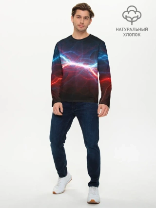 Мужской лонгслив базовый / СТОЛКНОВЕНИЕ МОЛНИЙ