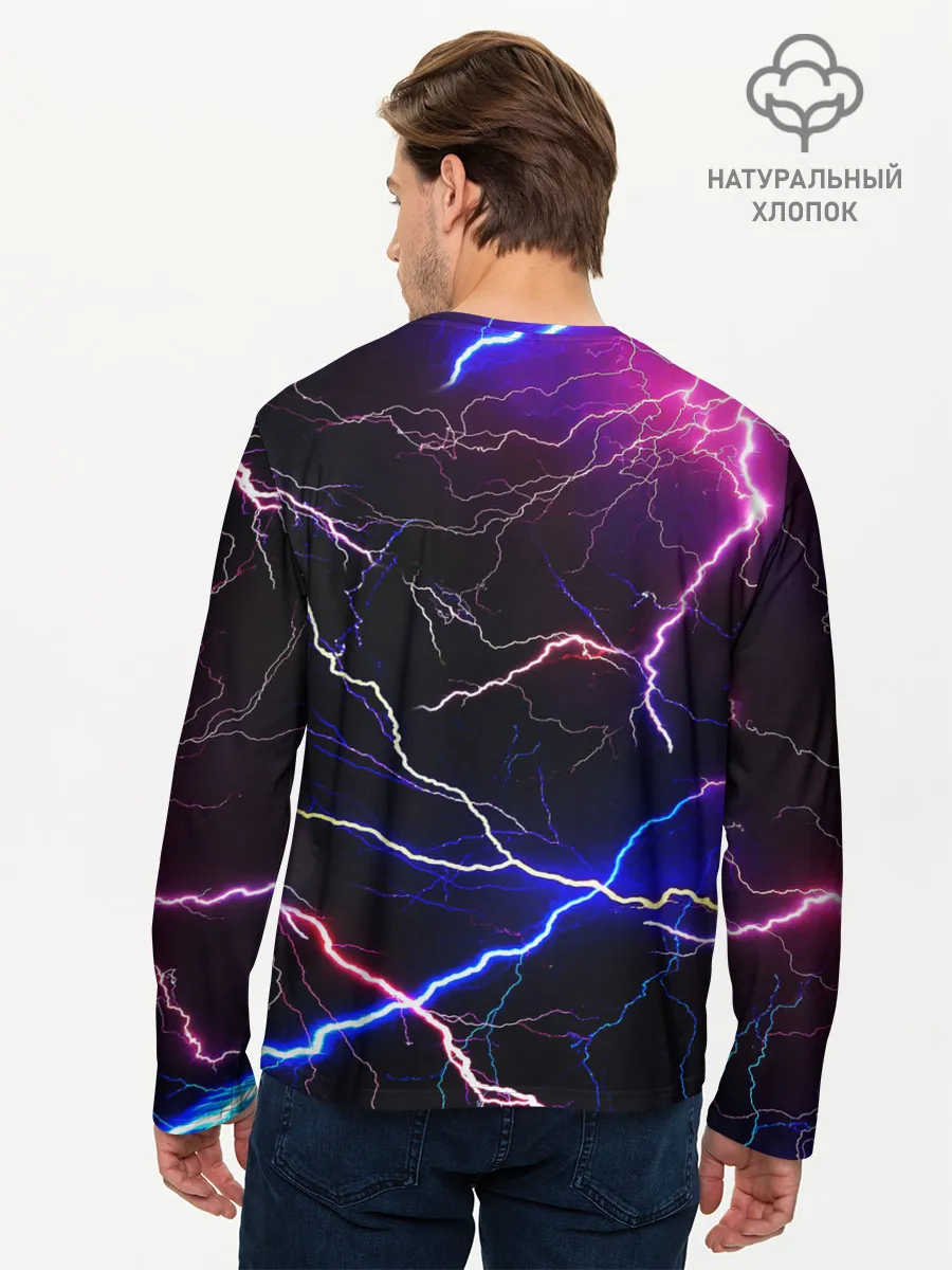 Мужской лонгслив базовый / НЕОНОВЫЕ МОЛНИИ
