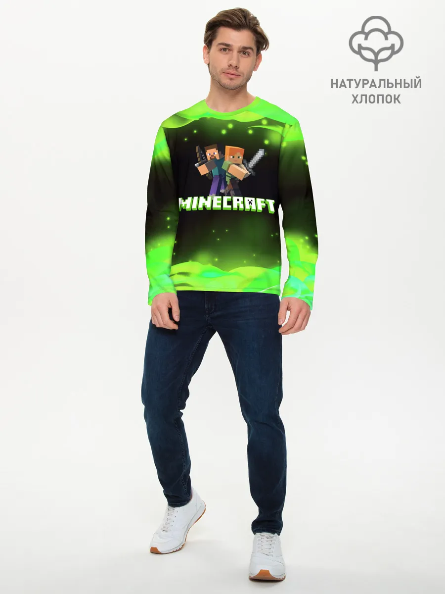 Мужской лонгслив базовый / Minecraft 1