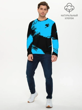 Мужской лонгслив базовый / Хвост Феи синие мазки