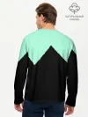 Мужской лонгслив базовый / неровные зубья черный мятный