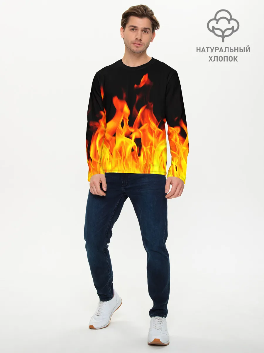 Мужской лонгслив базовый / ОГНЕННЫЙ