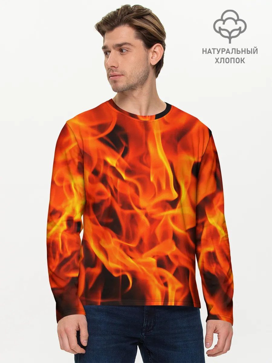 Мужской лонгслив базовый / ОГОНЬ