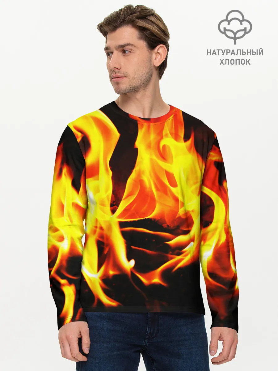 Мужской лонгслив базовый / В ОГНЕ