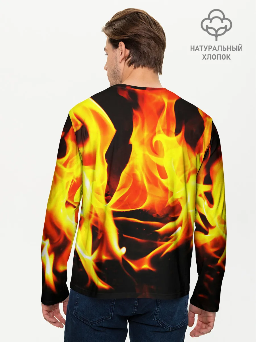 Мужской лонгслив базовый / В ОГНЕ