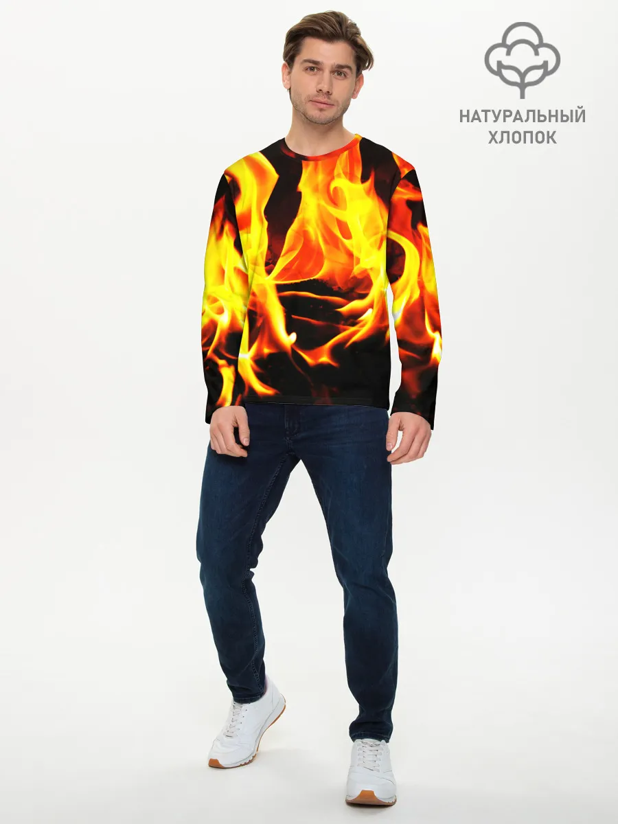 Мужской лонгслив базовый / В ОГНЕ