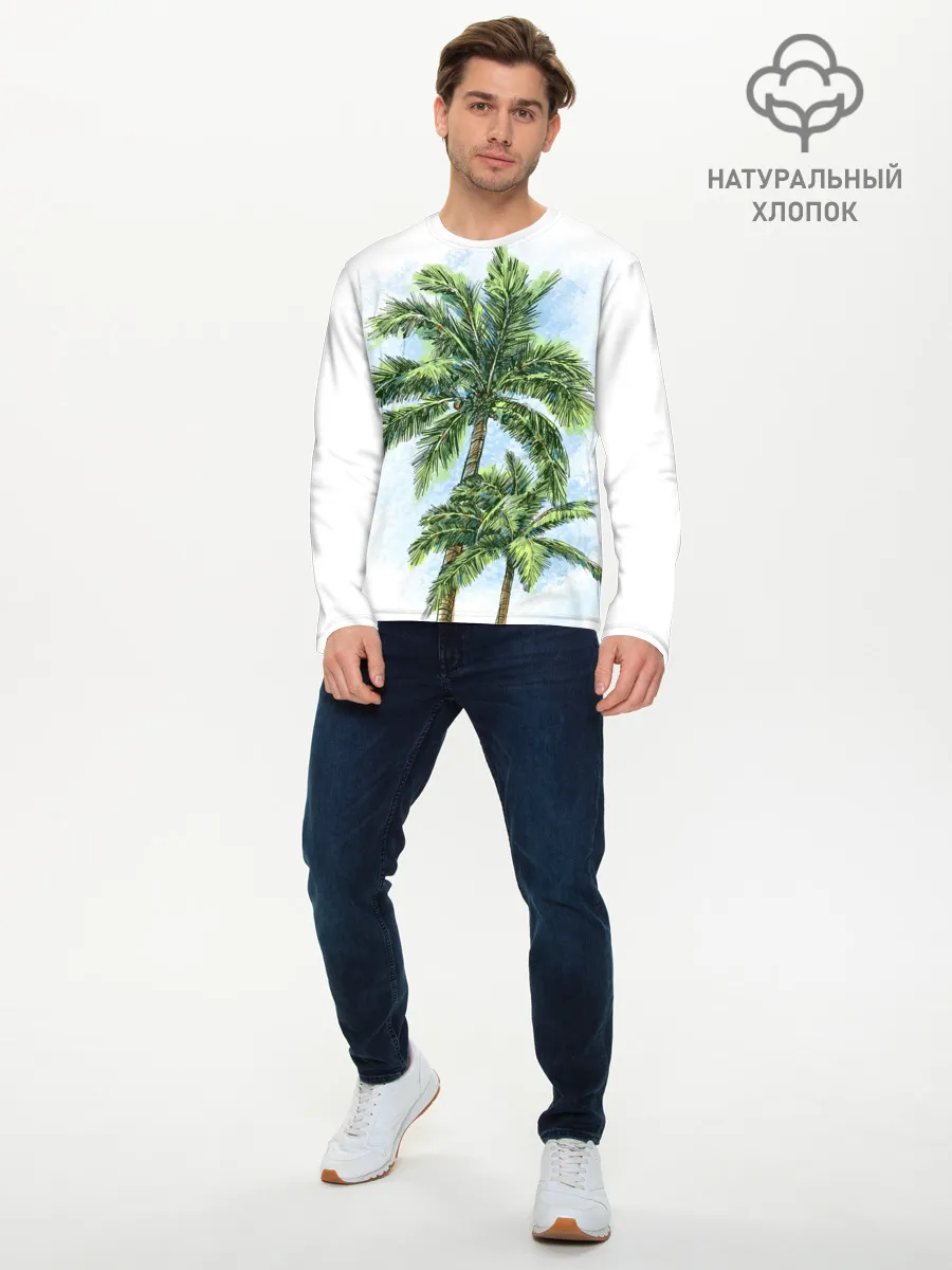 Мужской лонгслив базовый / Пальмы над головой
