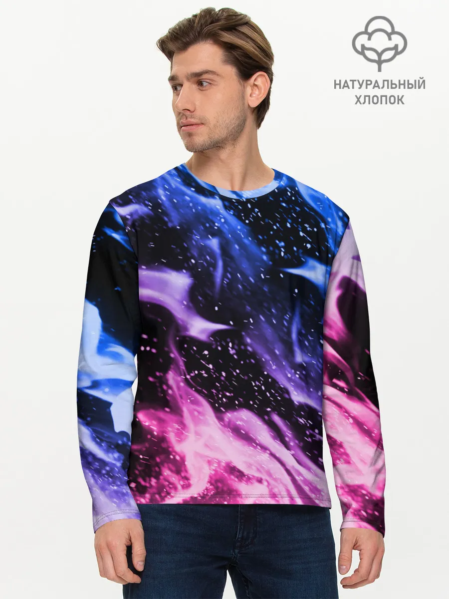 Мужской лонгслив базовый / НЕОНОВЫЙ ОГОНЬ | NEON FLAME