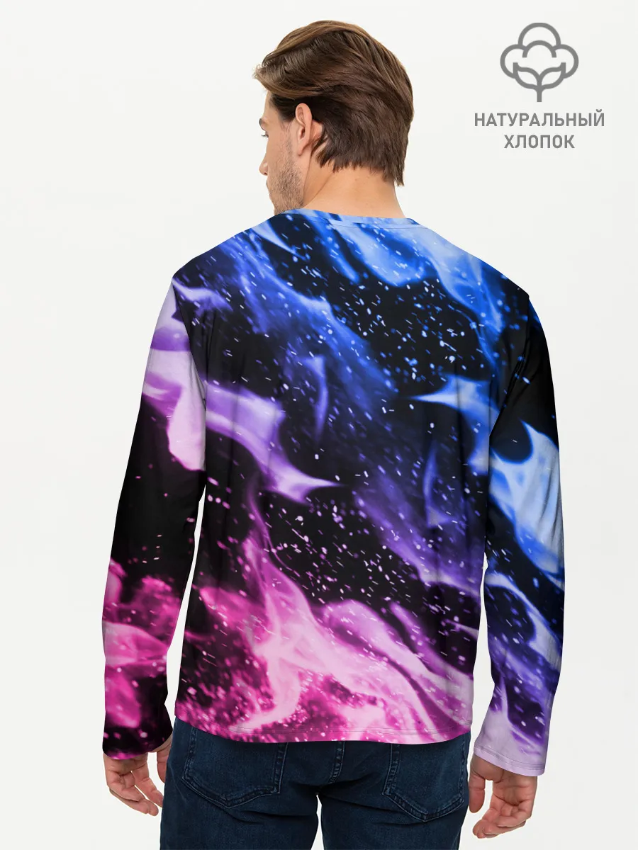 Мужской лонгслив базовый / НЕОНОВЫЙ ОГОНЬ | NEON FLAME