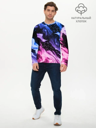 Мужской лонгслив базовый / НЕОНОВЫЙ ОГОНЬ | NEON FLAME