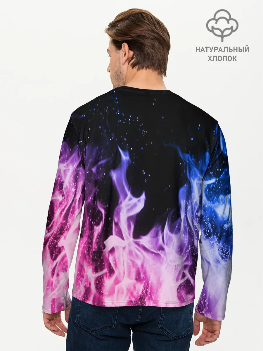 Мужской лонгслив базовый / НЕОНОВЫЙ ОГОНЬ