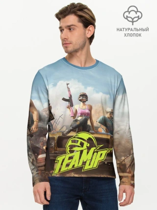 Мужской лонгслив базовый / PUBG team up