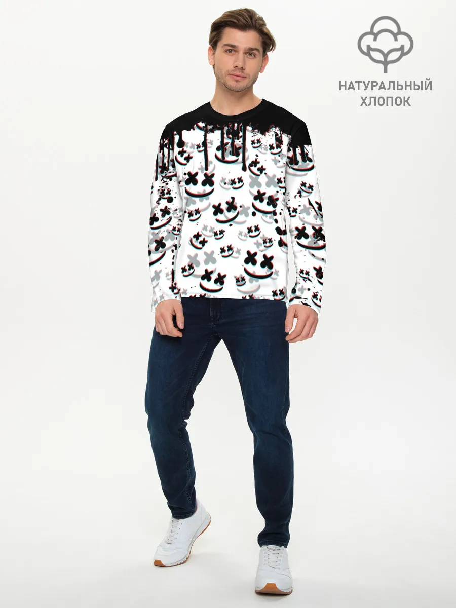 Мужской лонгслив базовый / MARSHMELLO GLITCH