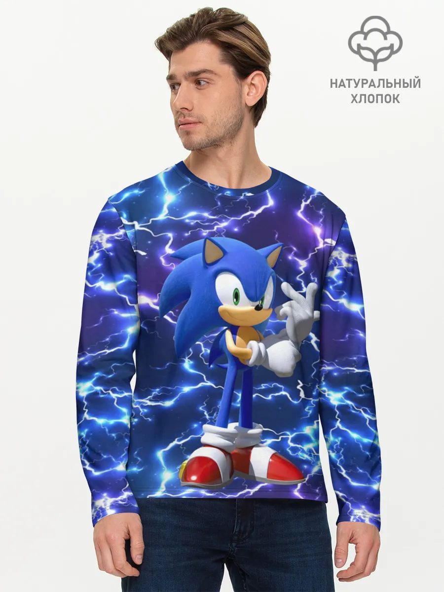 Мужской лонгслив базовый / Sonic | Соник