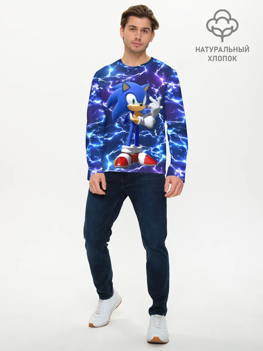 Мужской лонгслив базовый / Sonic | Соник