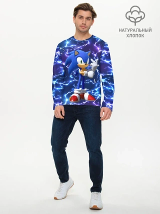 Мужской лонгслив базовый / Sonic | Соник