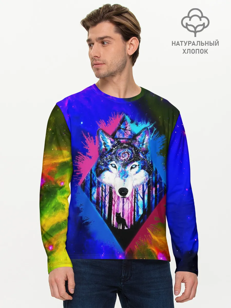 Мужской лонгслив базовый / Cosmo Wolf